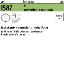 Reyher DIN 1587 6 galvanisch verchromt Sechskant-Hutmuttern, hohe Form Produktbild