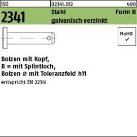 Reyher ISO 2341 Stahl Form B galvanisch verzinkt Bolzen mit Kopf, mit Splintloch, Bolzen Ø mit Toleranzfeld h11 Produktbild