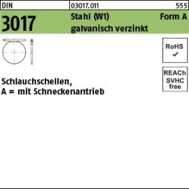 Reyher DIN 3017 Stahl (W1) Form A galvanisch verzinkt Schlauchschellen, mit Schneckenantrieb Produktbild