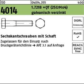ISO 4014 1.7218 +QT (25CrMo4) galvanisch verzinkt Sechskantschrauben mit Schaft Produktbild