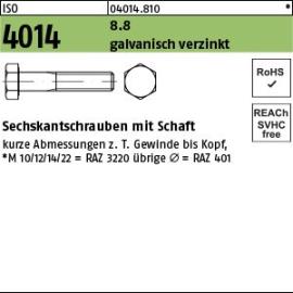 ISO 4014 8.8 galvanisch verzinkt Sechskantschrauben mit Schaft Produktbild