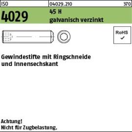 Reyher ISO 4029 45 H galvanisch verzinkt Gewindestifte mit Ringschneide und Innensechskant Produktbild