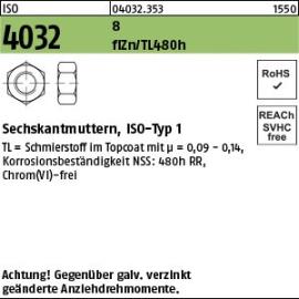 Reyher ISO 4032 8 flZn/TL 480h (zinklamellenbesch.) Sechskantmuttern, ISO-Typ 1 Produktbild