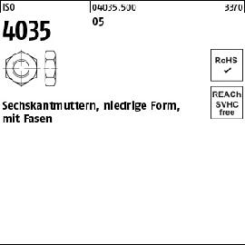 ISO 4035 05 Niedrige Sechskantmuttern mit Fasen Produktbild