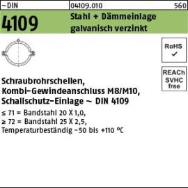 Reyher ~DIN 4109 Stahl + Dämmeinlage galvanisch verzinkt Schraubrohrschellen mit Schallschutz-Einlage ~DIN 4109 Produktbild