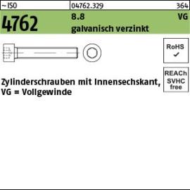 ~ISO 4762 8.8 VG galvanisch verzinkt Zylinderschrauben mit Innensechskant, mit Vollgewinde Produktbild