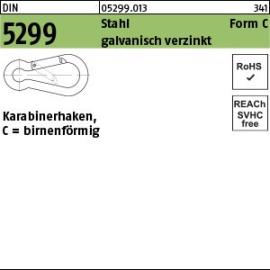 Reyher DIN 5299 Stahl Form C galvanisch verzinkt Karabinerhaken, birnenförmig Produktbild