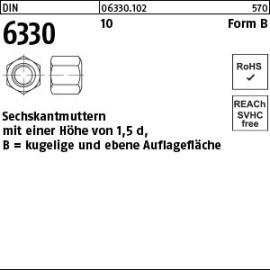 Reyher DIN 6330 10 Form B Sechskantmuttern m. einer Höhe von 1,5d mit kugeliger und ebener Auflagefläche Produktbild