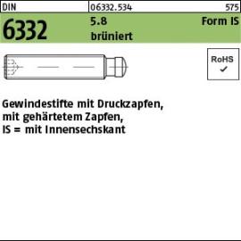 Reyher DIN 6332 5.8 Form IS brüniert Gewindestifte mit Druckzapfen, mit gehärtetem Zapfen, mit Innensechskant Produktbild