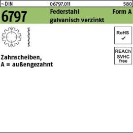 Reyher ~DIN 6797 Federstahl Form A galvanisch verzinkt Zahnscheiben, außengezahnt Produktbild