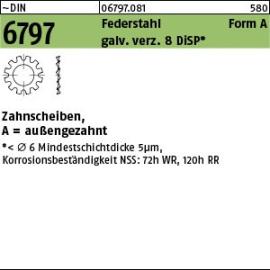 Reyher ~DIN 6797 Federstahl Form A galv. verz. 8 DiSP Zahnscheiben, außengezahnt Produktbild