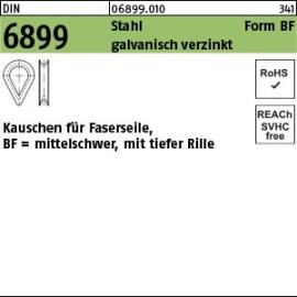 Reyher DIN 6899 Stahl Form BF galvanisch verzinkt Kauschen für Faserseile, mittelschwer mit tiefer Rille Produktbild