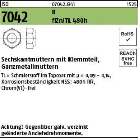 Reyher ISO 7042 8 flZn/TL 480h (zinklamellenbesch.) Sechskantmuttern mit Klemmteil, Ganzmetallmuttern Produktbild
