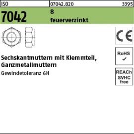 Reyher ISO 7042 8 feuerverzinkt Sechskantmuttern mit Klemmteil, Ganzmetallmuttern Produktbild