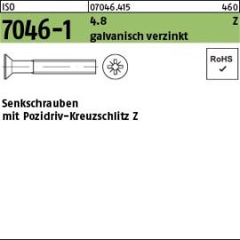 ISO 7046-1 4.8 Z galvanisch verzinkt Senkschrauben mit Pozidriv-Kreuzschlitz Z Produktbild