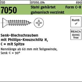 ISO 7050 Senk-Blechschrauben mit Kreuzschlitz