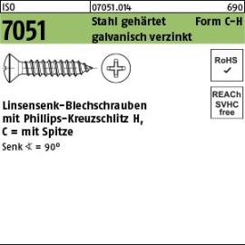 ISO 7051 Linsensenkkopf-Blechschrauben mit Kreuzschlitz