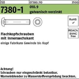 Reyher ISO 7380-1 010.9 galvanisch verzinkt Flachkopfschrauben mit Innensechskant Produktbild