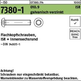 Reyher ~ISO 7380-1 010.9 ISR galvanisch verzinkt Flachkopfschrauben, mit Innensechsrund Produktbild