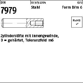 DIN 7979 Stahl Form D/m 6 Zylinderstifte mit Innengewinde, gehärtet, Toleranzfeld m6 Produktbild