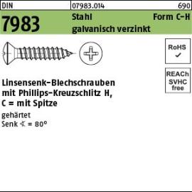 DIN 7983 Linsensenkkopf-Blechschrauben mit Kreuzschlitz