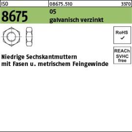 Reyher ISO 8675 05 galvanisch verzinkt Niedrige Sechskantmuttern mit Fasen und metrischem Feingewinde Produktbild