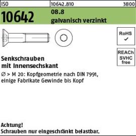 ISO 10642 08.8 galvanisch verzinkt Senkschrauben mit Innensechskant Produktbild