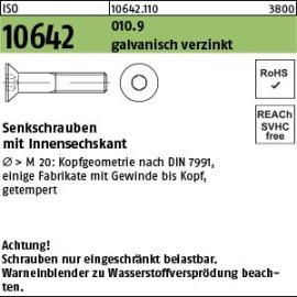 Reyher ISO 10642 010.9 galvanisch verzinkt Senkschrauben mit Innensechskant Produktbild
