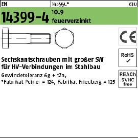 EN 14399-4 10.9 feuerverzinkt -P- Sechskantschrauben mit großer SW für HV-Verbindungen im Stahlbau Produktbild