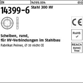 EN 14399-6 Stahl 300 HV -P- Scheiben, rund, für HV-Verbindungen im Stahlbau Produktbild