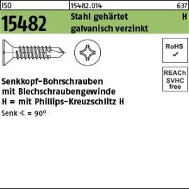 ISO 15482 Senk-Bohrschrauben mit Kreuzschlitz und Blechschraubengewinde