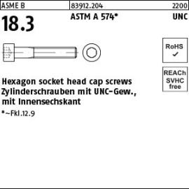 ASME B 18.3 ASTM A 574 UNC Hexagon socket head cap screws, Zylinderschrauben mit UNC-Gew., mit ISK Produktbild