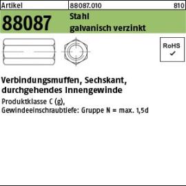 Reyher ART 88087 6kt.Verbindungsmuffe St.gal Zn M 20 x 50 SW 30 gal Zn VE=S Produktbild