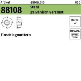 Artikel 88108 Stahl galvanisch verzinkt Einschlagmuttern Produktbild