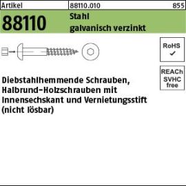 Reyher ART 88110 Sicher.-Holzschr. St. 8 x 90 galv. verzinkt, Rundkopf gal Zn VE=S Produktbild