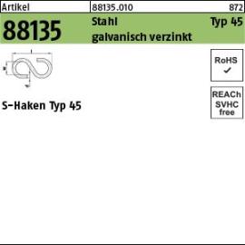 Reyher Artikel 88135 Stahl Typ 45 galvanisch verzinkt S-Haken Typ 45 Produktbild