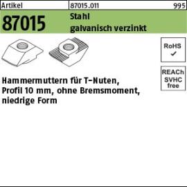 Reyher ART 87015 Hammerkopfmutter St. gal Zn 10 mm, M 8 niedrige Form gal Zn VE=K Produktbild