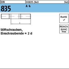 DIN 835 A 4 Stiftschrauben, Einschraubende = 2 d Produktbild