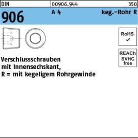 DIN 906 A 4 keg.-Rohr R Verschlussschrauben mit Innensechskant, mit kegeligem Rohrgewinde Produktbild