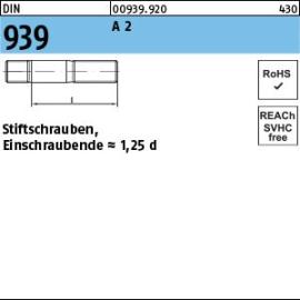 DIN 939 A 2 Stiftschrauben, Einschraubende = 1,25 d Produktbild
