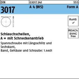 Reyher DIN 3017 A 4 (W5) Form A Schlauchschellen, mit Schneckenantrieb Produktbild