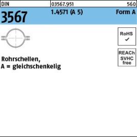Reyher DIN 3567 1.4571 (A5) Form A Rohrschellen, gleichschenkelig Produktbild
