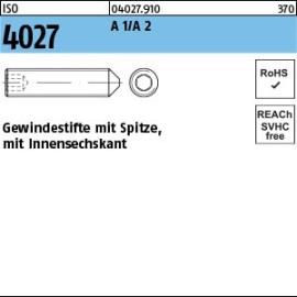 ISO 4027 A 1/A 2 Gewindestifte mit Spitze und Innensechskant Produktbild