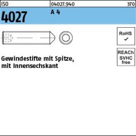 Reyher ISO 4027 A 4 Gewindestifte mit Spitze und Innensechskant Produktbild