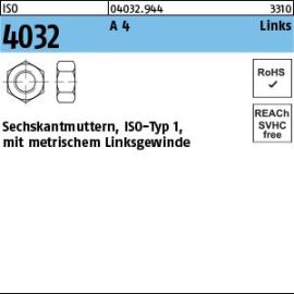 Reyher ISO 4032 A 4 Links Sechskantmuttern, ISO-Typ 1, mit metrischem Linksgewinde Produktbild