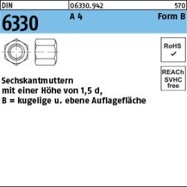Reyher DIN 6330 A 4 Form B Sechskantmuttern m. einer Höhe von 1,5d mit kugeliger und ebener Auflagefläche Produktbild