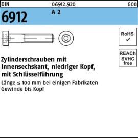 DIN 6912 A 2 Zylinderschrauben mit Innensechskant, niedriger Kopf, mit Schlüsselführung Produktbild