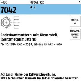 Reyher ISO 7042 A 2 Sechskantmuttern mit Klemmteil, Ganzmetallmuttern Produktbild