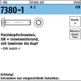 Reyher ~ISO 7380-1 A 2 ISR Flachkopfschrauben mit Innensechsrund Produktbild
