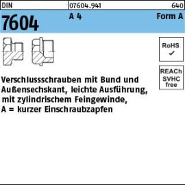 Reyher DIN 7604 A 4 Form A Verschlussschrauben mit Bund und Ask., leichte Ausführung, mit zyl. Fein-Gew. Produktbild